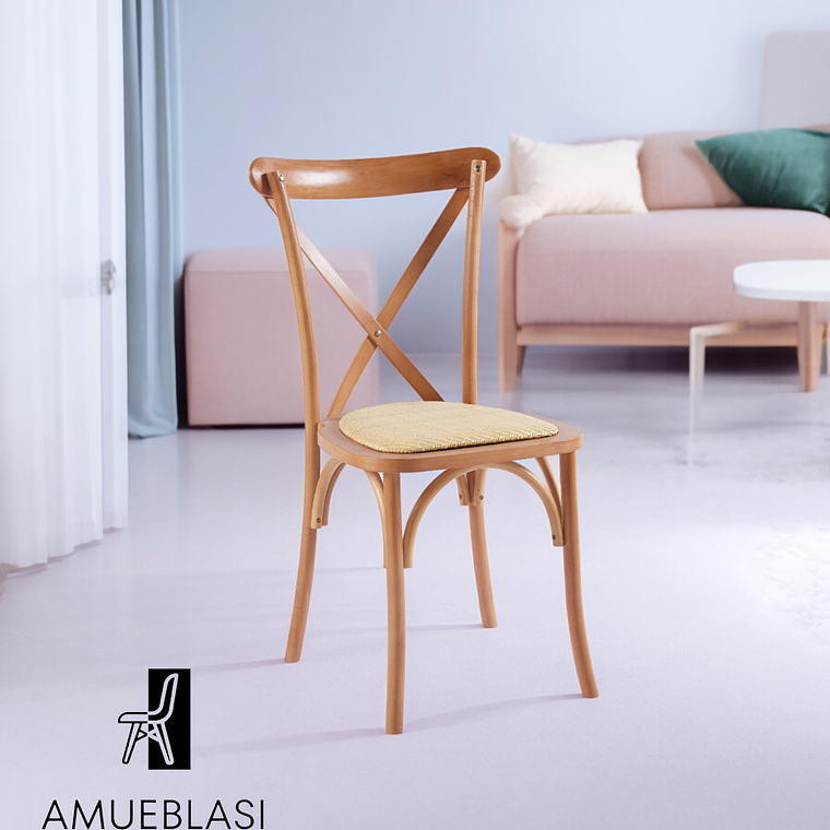 Silla Crossback Madera y Ratan 6