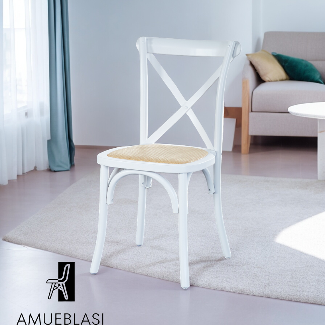 Silla Crossback Madera y Ratan 5