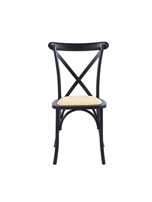 Silla Crossback Madera y Ratan