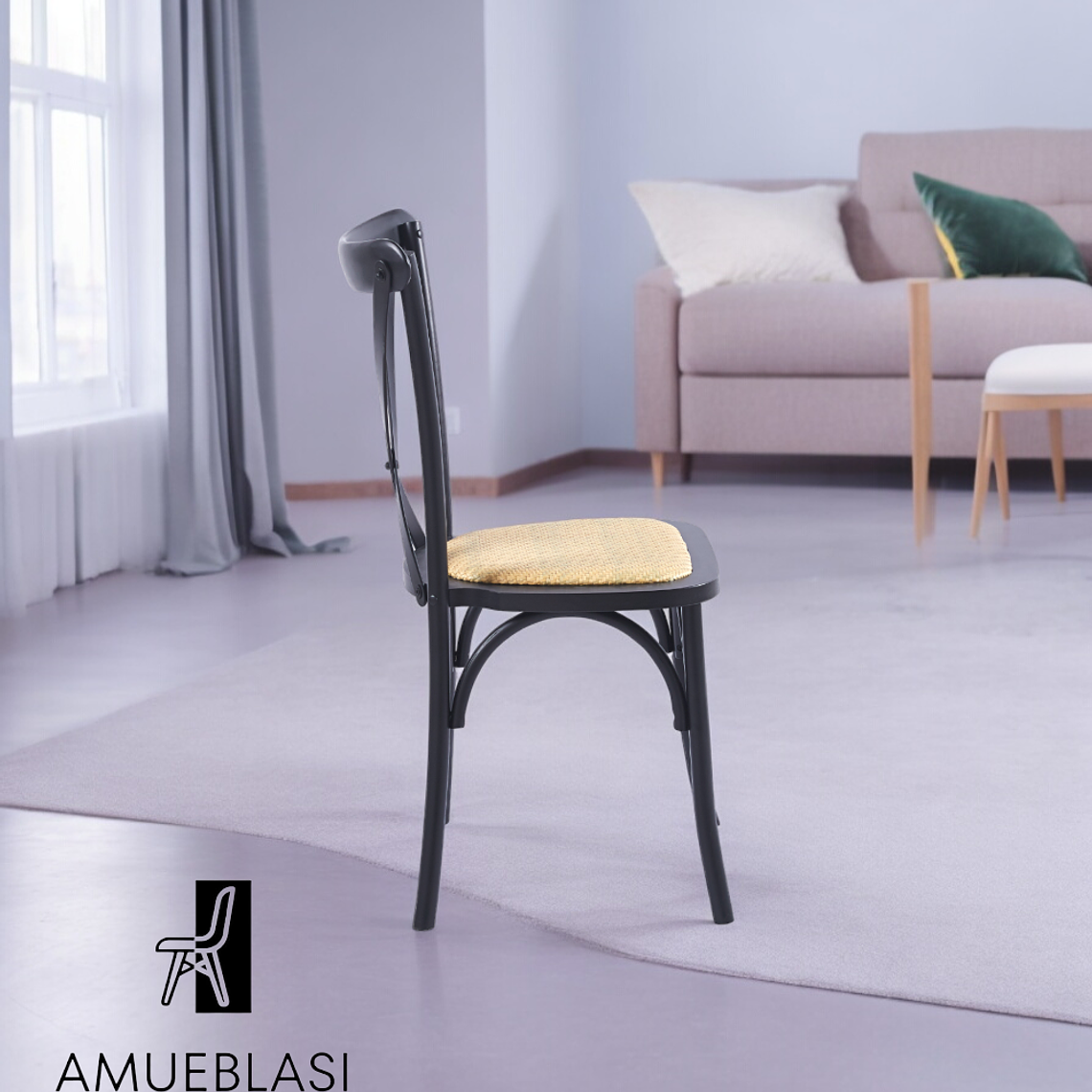 Silla Crossback Madera y Ratan 7