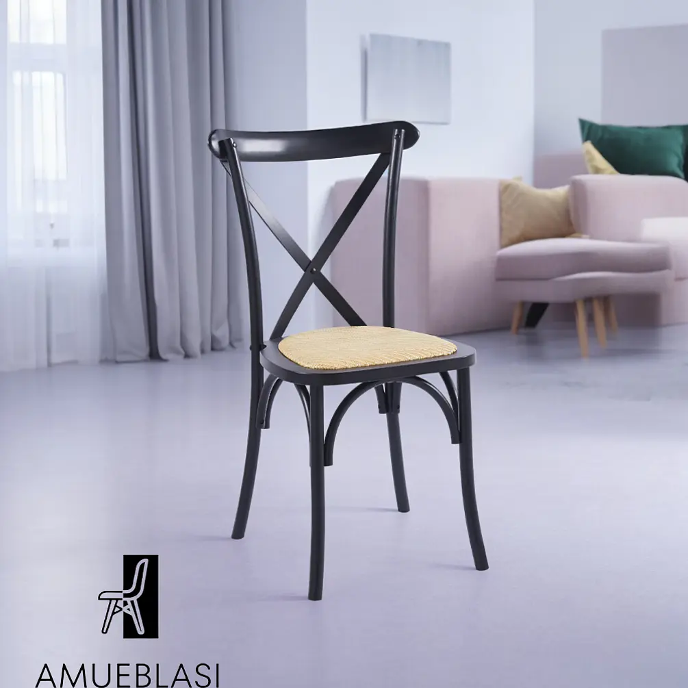 Silla Crossback Madera y Ratan 4