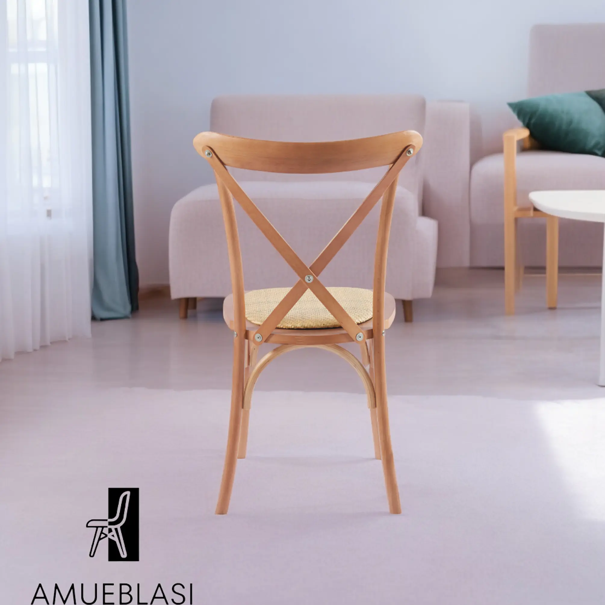 Silla Crossback Madera y Ratan 8