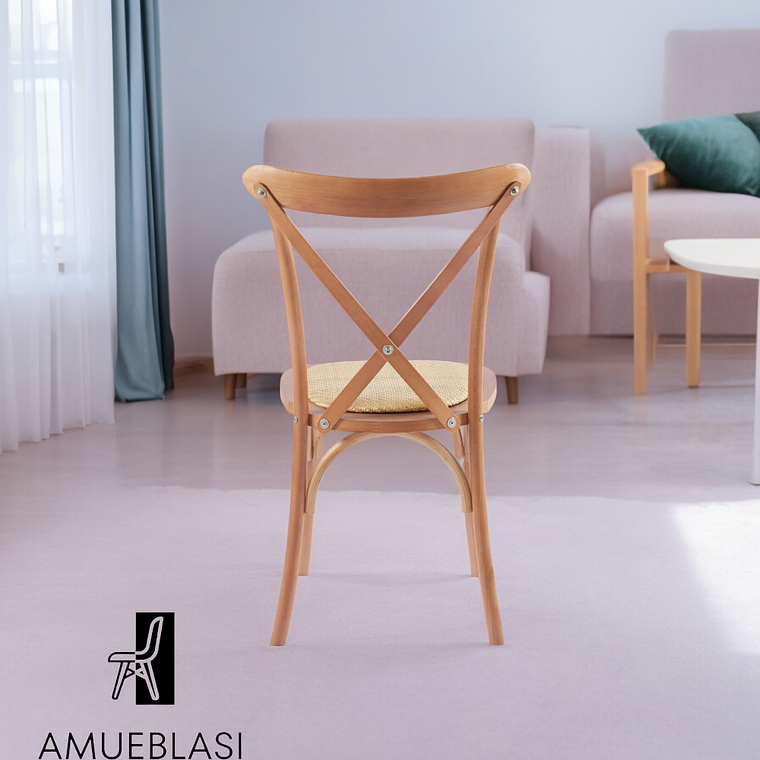 Silla Crossback Madera y Ratan 8