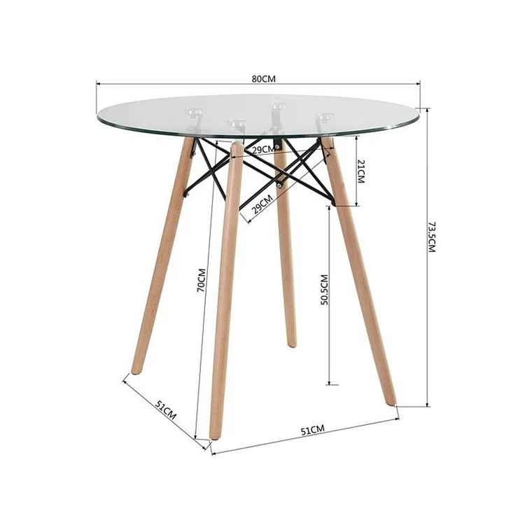 Mesa Redonda Vidrio Eames 80 cm 3