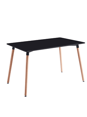 Mesa Rectangular Melamina Negra 120x80 cm