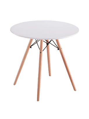 Mesa Redonda Melamina Blanca Eames 80 cm