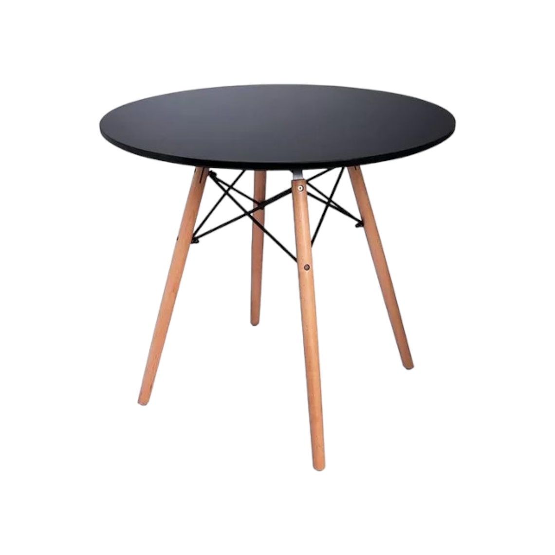Mesa Redonda Melamina Negra Eames 100 cm 2