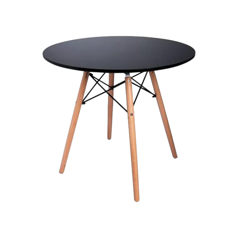 Mesa Redonda Melamina Negra Eames 100 cm 2