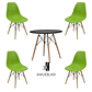 Comedor Mesa Redonda Melamina Eames Negra + Sillas Eames - Miniatura 11