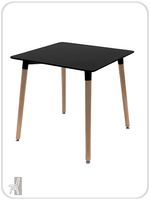 Mesa Cuadrada Melamina Negra 80x80 cm