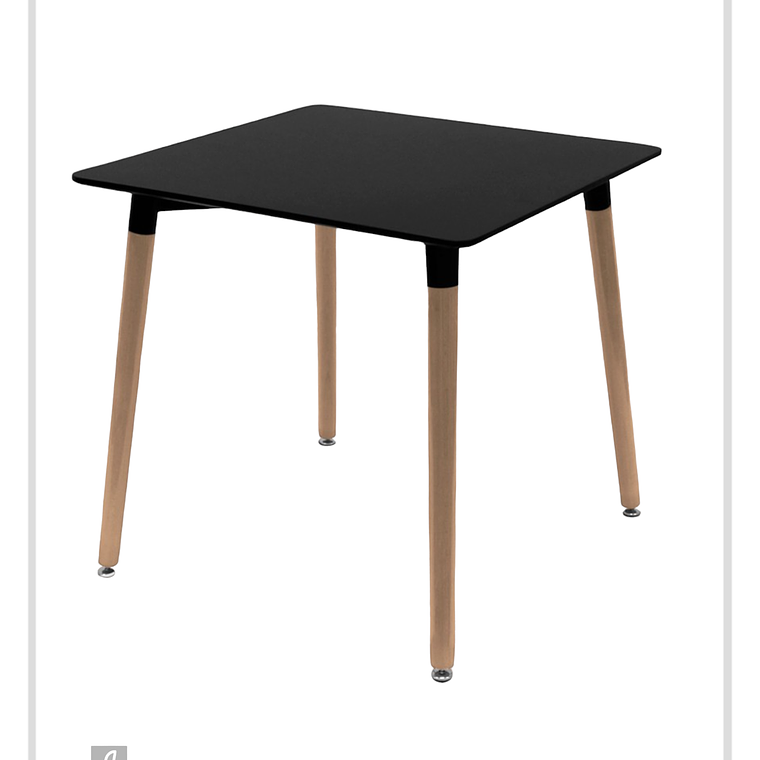 Mesa Cuadrada Melamina Negra 80x80 cm 1