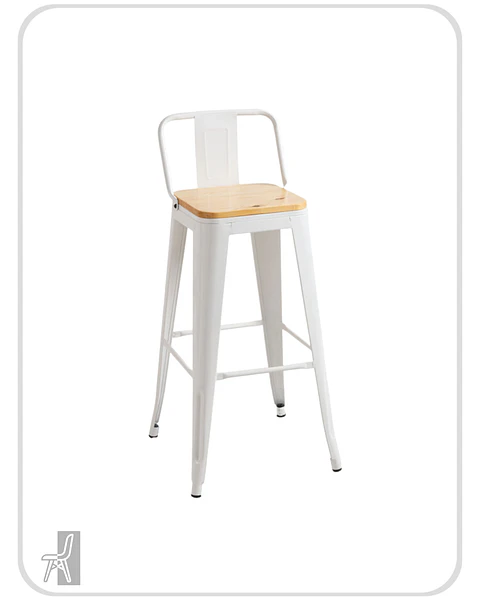 Taburete Tolix Asiento de Madera 66 cm
