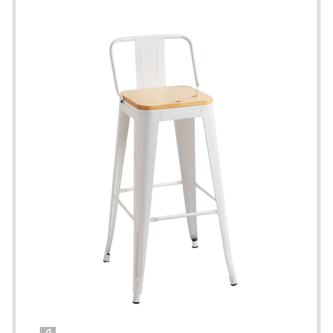 Taburete Tolix Asiento de Madera 66 cm 1