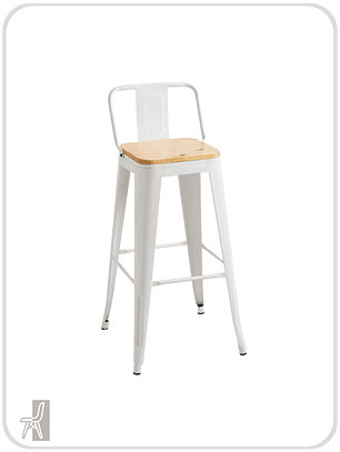 Taburete Tolix Asiento de Madera 66 cm