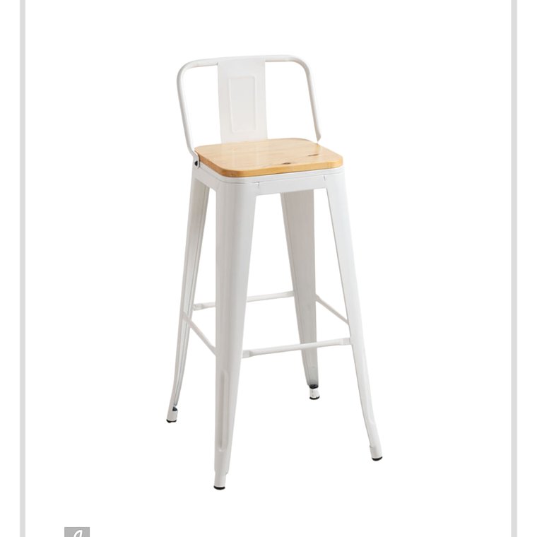 Taburete Tolix Asiento de Madera 66 cm 1