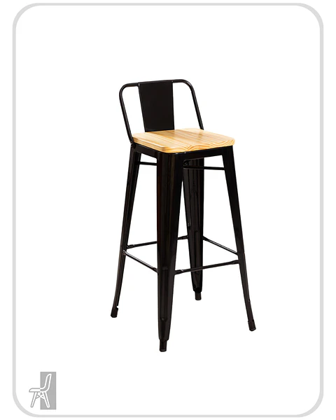 Taburete Tolix Asiento de Madera 77 cm
