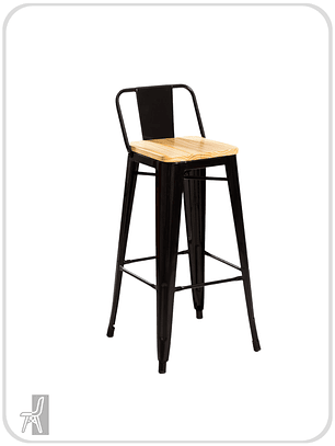 Taburete Tolix Asiento de Madera 77 cm