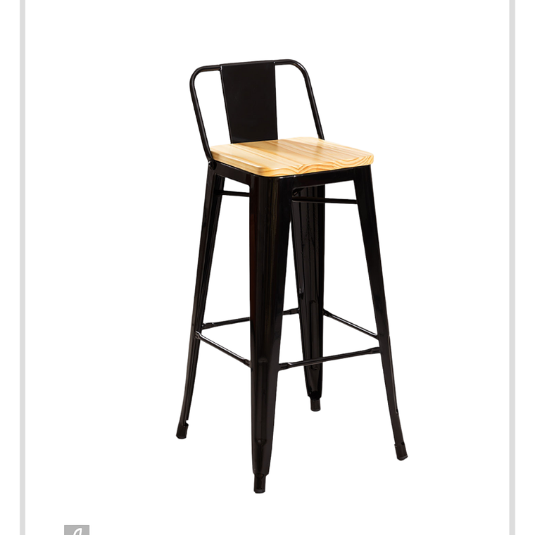 Taburete Tolix Asiento de Madera 77 cm 1