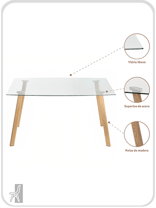 Mesa Rectangular Nórdica 140x90 cm