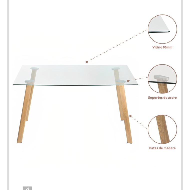 Mesa Rectangular Nórdica 140x90 cm 2
