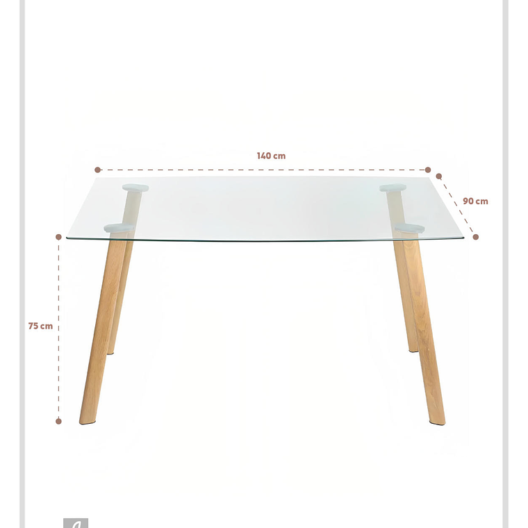 Mesa Rectangular Nórdica 140x90 cm 3