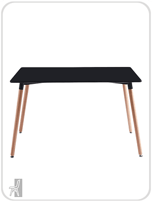 Mesa Rectangular Melamina Negra 120x80 cm
