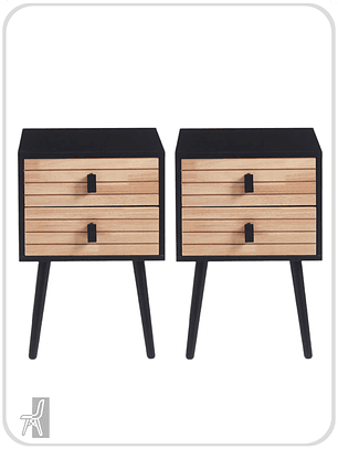 Pack Veladores Wood Black (2 unidades)