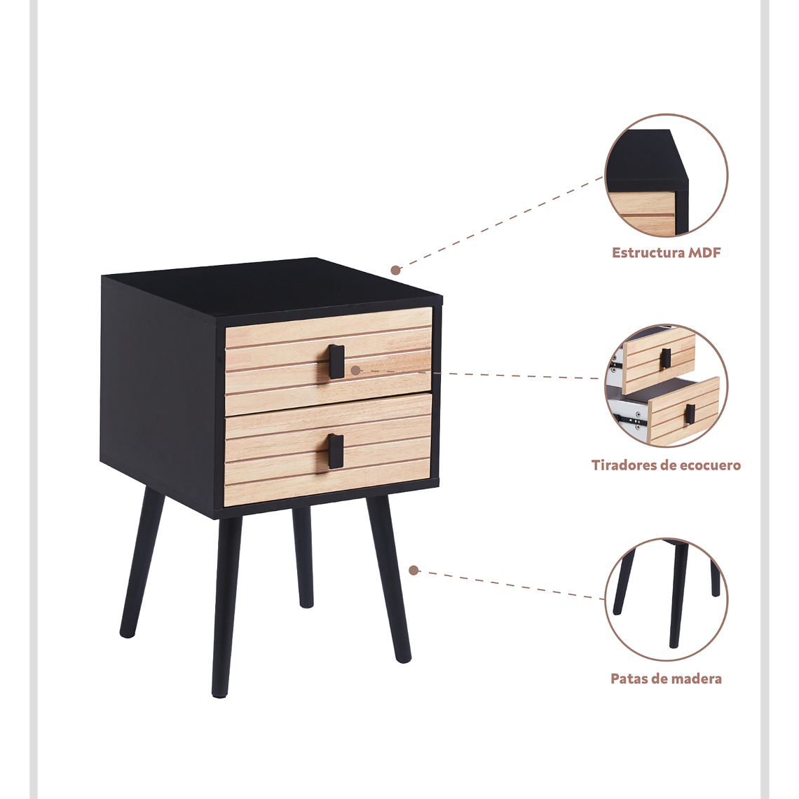 Pack Veladores Wood Black (2 unidades) 6