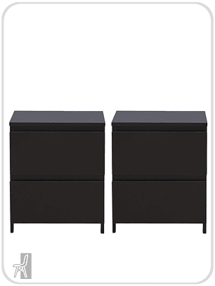 Pack Veladores Doble Black (2 Unidades)