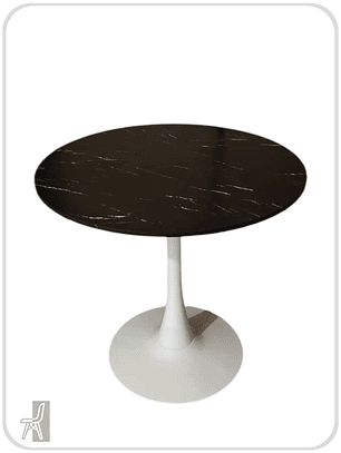 Mesa Tulip Cuarzo Negro 100 cm