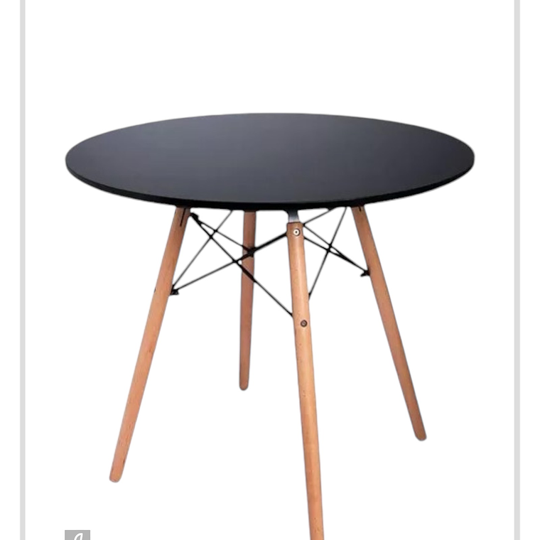 Mesa Redonda Melamina Negra Eames 100 cm 1