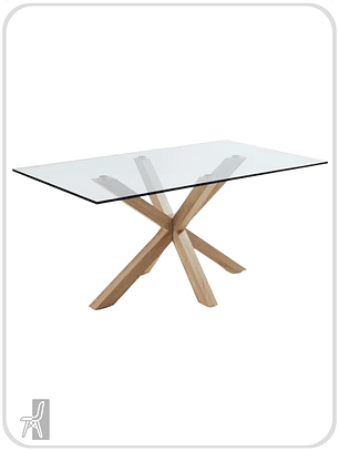 Mesa Rectangular Vidrio Madrid 140x80 cm