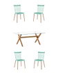 Comedor Rectangular Vidrio Elite con Sillas Windsor - Miniatura 3