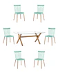 Comedor Rectangular Vidrio Elite con Sillas Windsor - Miniatura 4