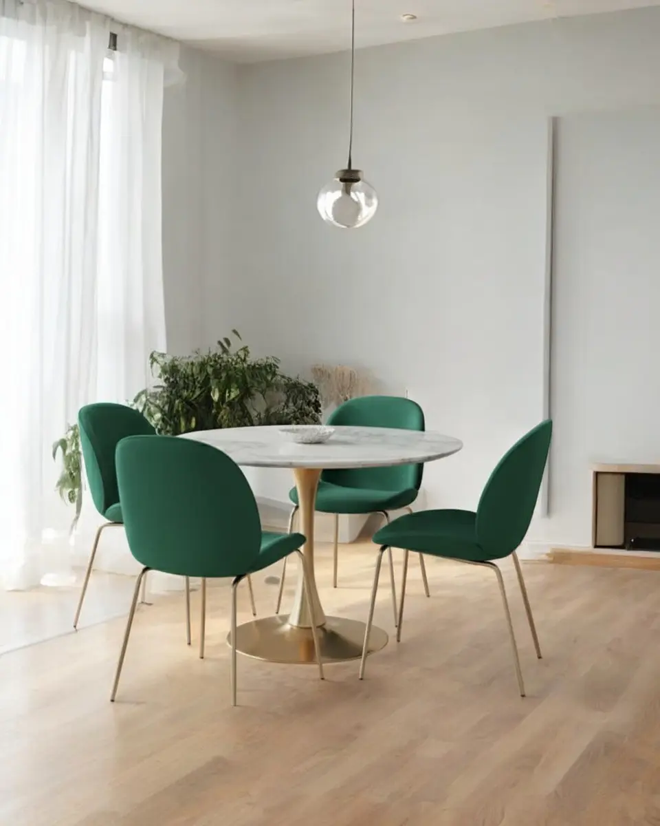 Comedor Redondo Tulip Golden con Sillas Siena  2