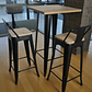 Mesa Bar Tolix + 2 Taburetes Tolix con Respaldo y Asientos con Madera 77 cm - Miniatura 2