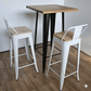 Mesa Bar Tolix + 2 Taburetes Tolix con Respaldo y Asientos con Madera 77 cm - Miniatura 5