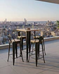 Mesa Bar Tolix + 4 Taburetes Tolix con Respaldo y Asientos con Madera 77 cm - Miniatura 2