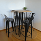 Mesa Bar Tolix + 4 Taburetes Tolix con Respaldo 77 cm - Miniatura 1