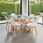 Comedor Mesa Rectangular Vidrio Elite 140x90 + Sillas Tulip- - Miniatura 6