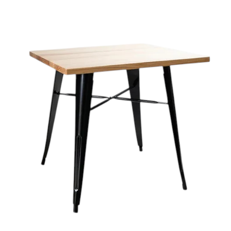 Mesa Cuadrada Tolix Negra 80x80 cm 2