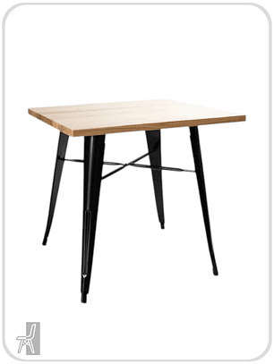 Mesa Cuadrada Tolix Negra 80x80 cm