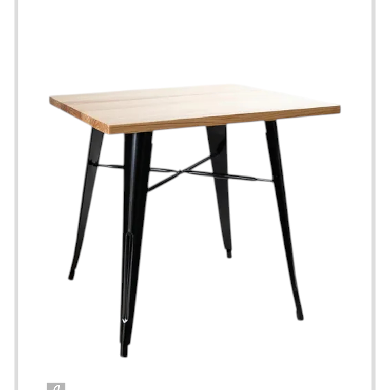 Mesa Cuadrada Tolix Negra 80x80 cm 1