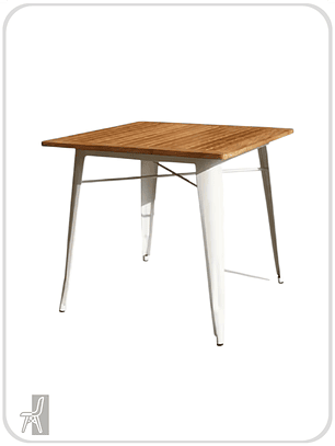 Mesa Cuadrada Tolix Blanca 80x80 cm