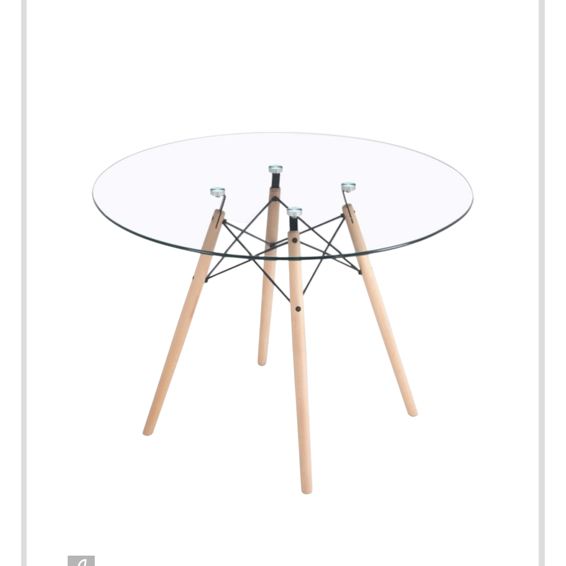 Mesa Redonda Vidrio Eames 100 cm 1