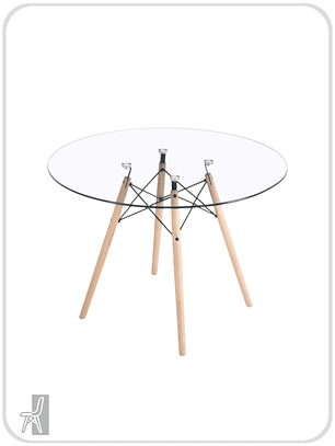 Mesa Redonda Vidrio Eames 100 cm