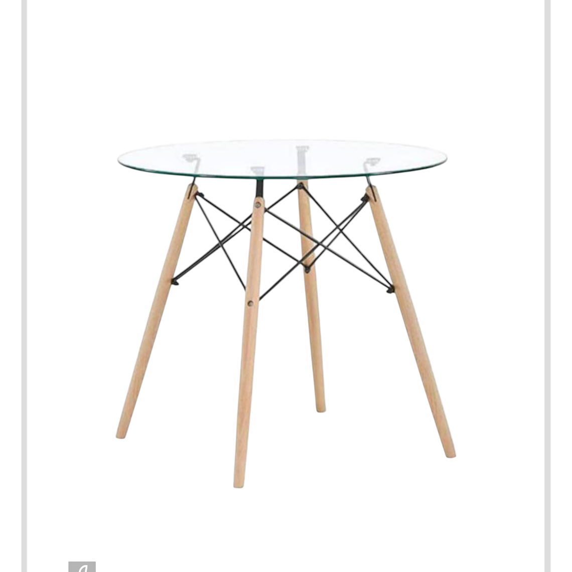 Mesa Redonda Vidrio Eames 80 cm 1