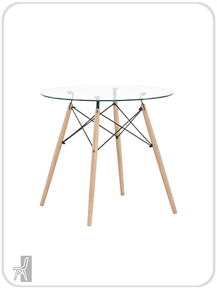 Mesa Redonda Vidrio Eames 80 cm