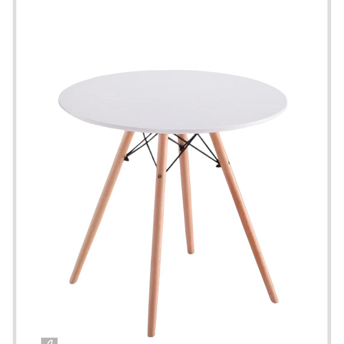 Mesa Redonda Melamina Blanca Eames 80 cm 1