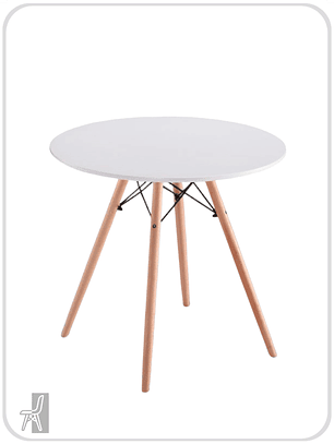 Mesa Redonda Melamina Blanca Eames 80 cm